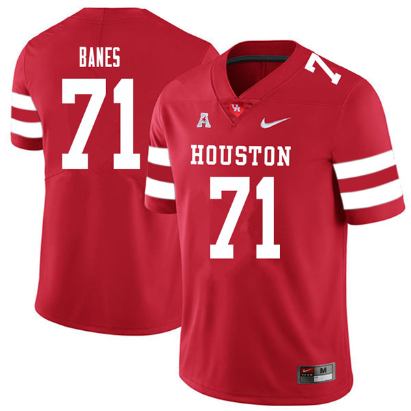 2018 Men #71 Max Banes Houston Cougars College Football Jerseys Sale-Red